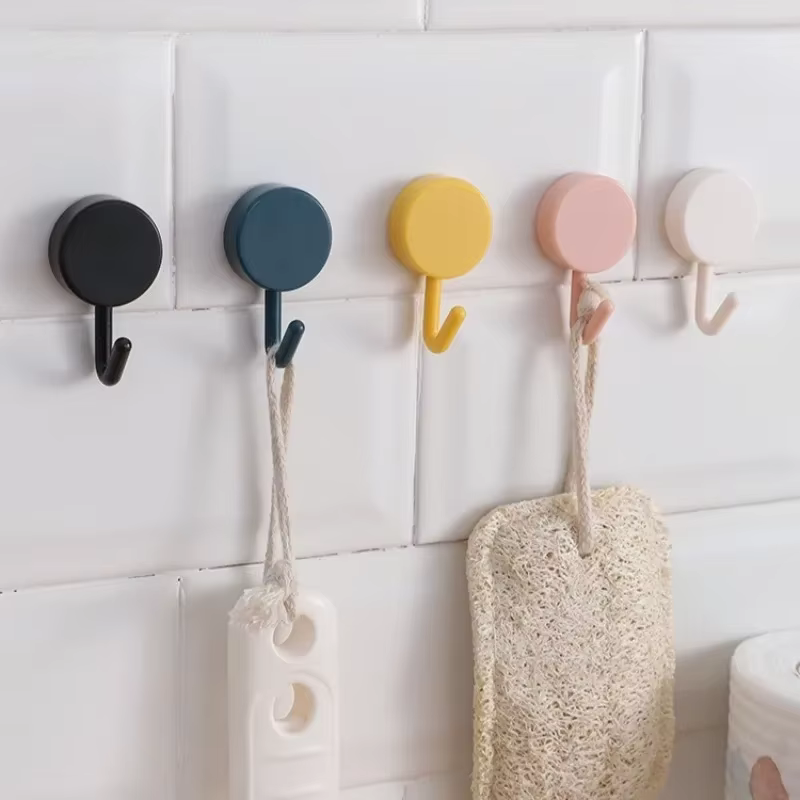 Gancho de pared adhesivo sin perforaciones para llaves y baño