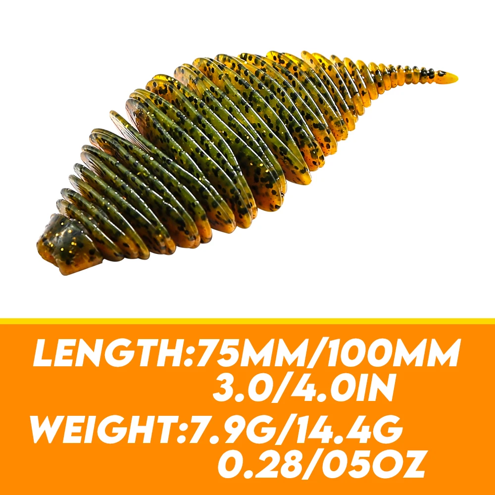 PEAK 100mm Señuelo de fuelle con branquias – Cebo suave para lubina y carpa