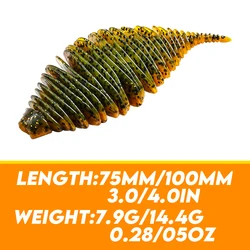 PEAK 100mm Señuelo de fuelle con branquias – Cebo suave para lubina y carpa