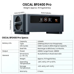 Oscal BP2400 Pro – Batería auxiliar compatible con PowerMax
