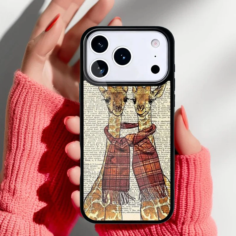 Acabado y textura de la funda con jirafa