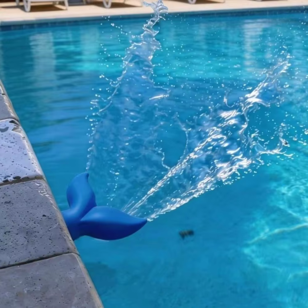 Detalle cascada abanico ancho piscina