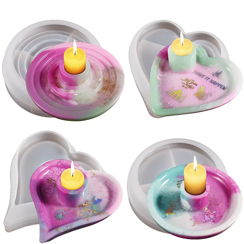 Molde silicona corazón para velas aromáticas – Forma redonda portavelas - imagen 4
