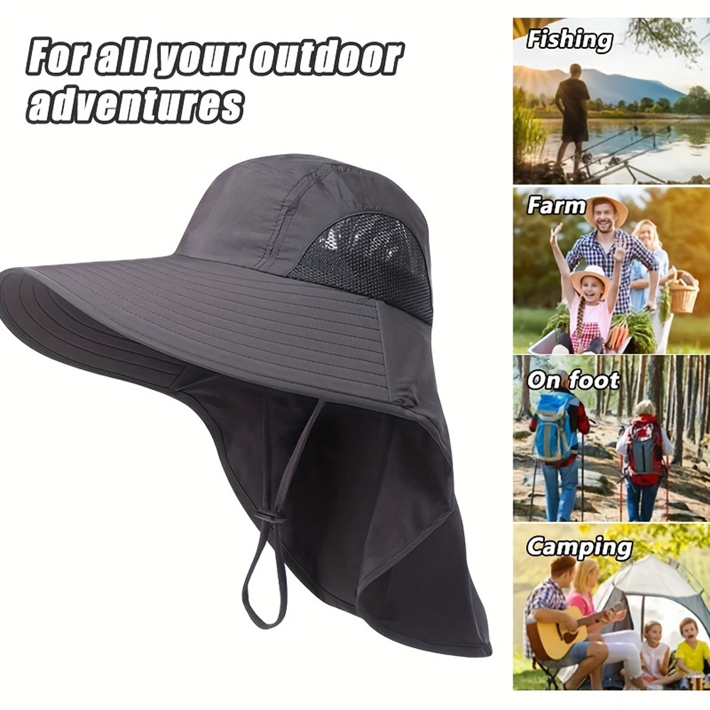 Sombrero de ala ancha con protección solar