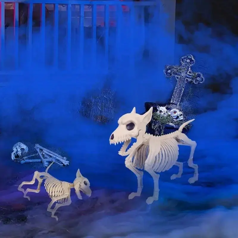 Esqueleto de lobo pequeño para Halloween, decoración interior y exterior - imagen 2