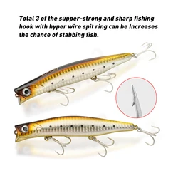 Señuelos flotantes tipo Minnow estampados a color para lances largos