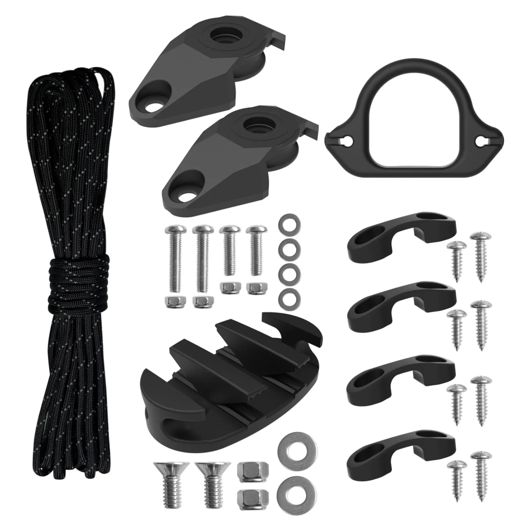 Sistema de polea para anclaje de kayak con kit de trolley