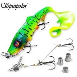 Spinpoler Firebomb Swimbait con anzuelo Stinger – Señuelo para lucio cola larga