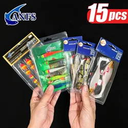 Set 15 Señuelos ANFS – Perca, Lucio y Carpa