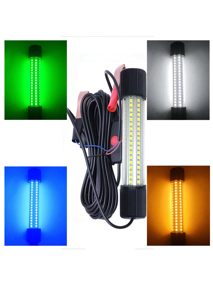Lámpara LED luz de pesca nocturna subacuática impermeable con clips - imagen 5