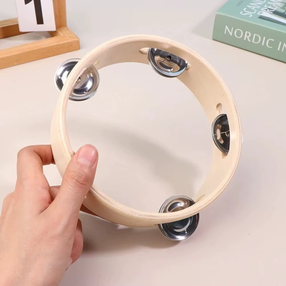 Pandereta Orff Madera Una Fila Aros Madera - imagen 3
