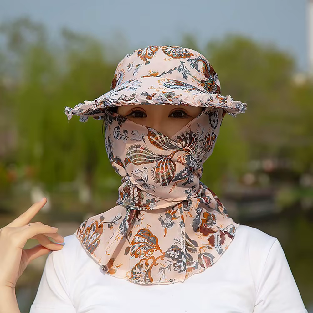 Gorra de Pesca UV Ala Ancha con Diseño Floral - Secado Rápido - imagen 3