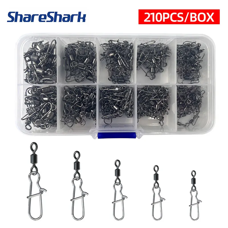 Conectores giratorios de acero ShareShark para aparejos de pesca - imagen 3