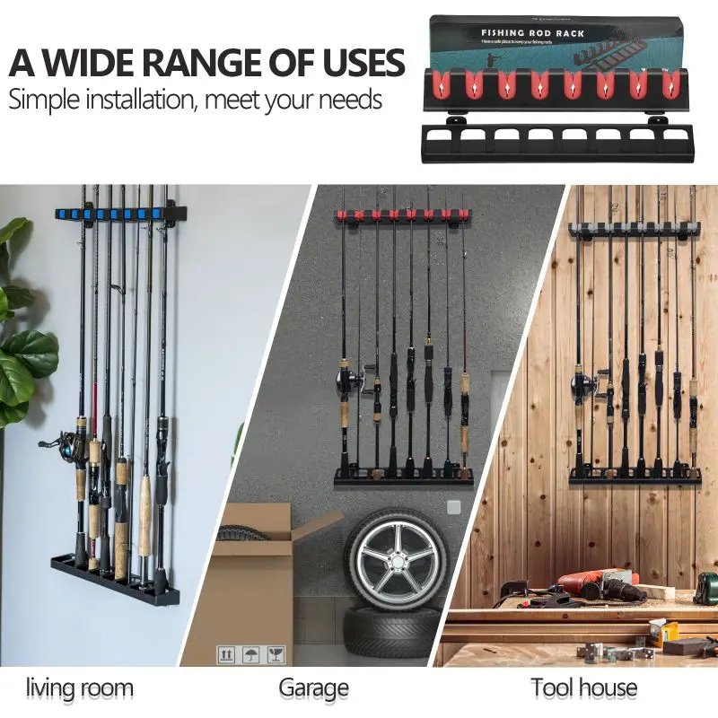 THKFISH Soporte de pared para cañas de pesca - imagen 2