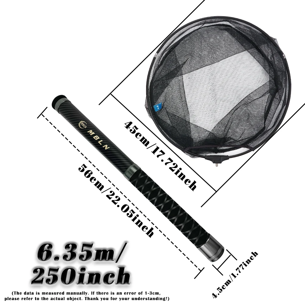Red de aterrizaje telescópica carbono MBLN 6,35 m – pesca roca y barco - imagen 2