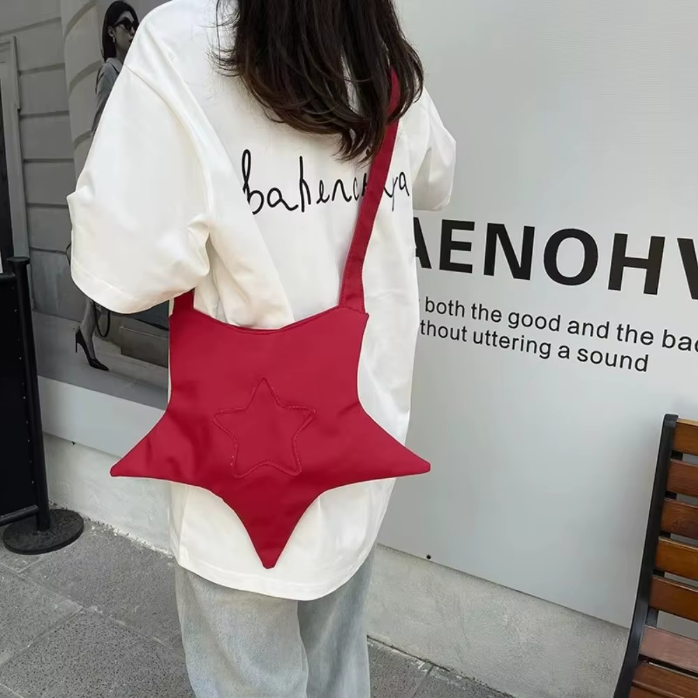 Bolso crossbody forma estrella mujer lona color sólido - imagen 4