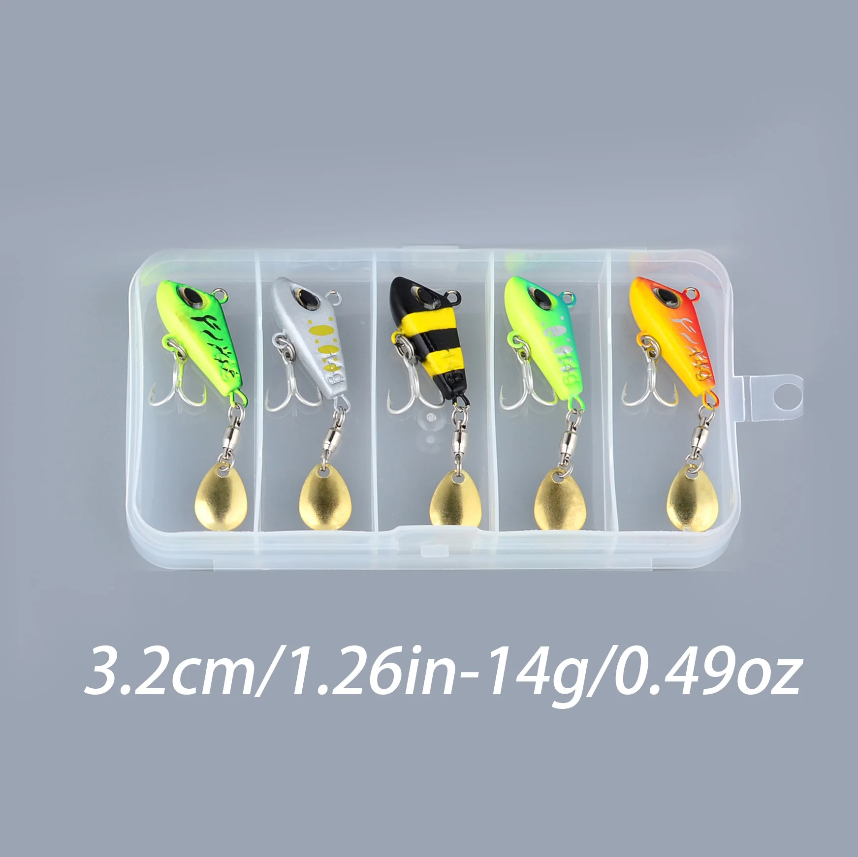 Señuelo metálico giratorio tipo spinner en acabado