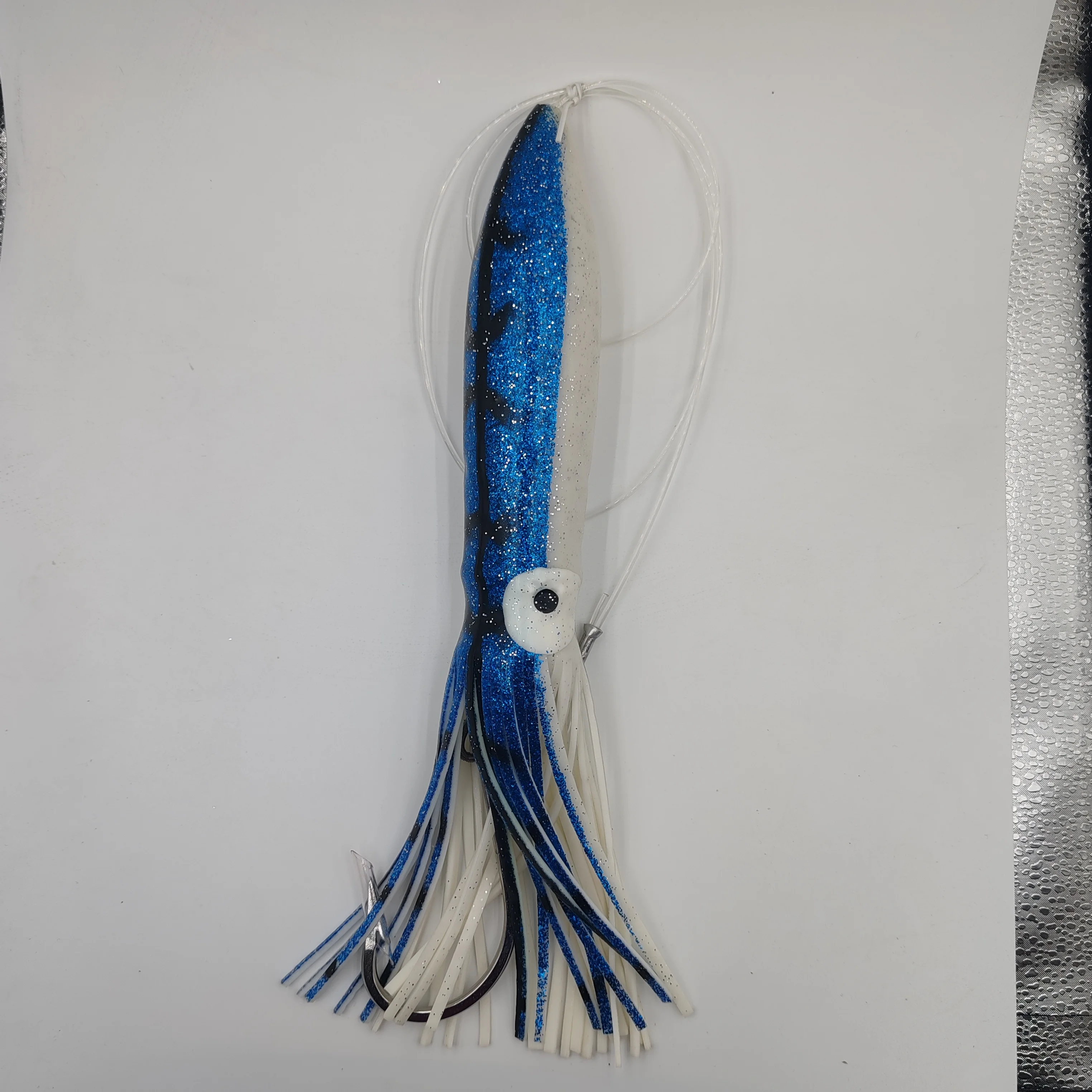 Señuelo pulpo de calamar grande con acero inoxidable y teaser tiburón - imagen 3