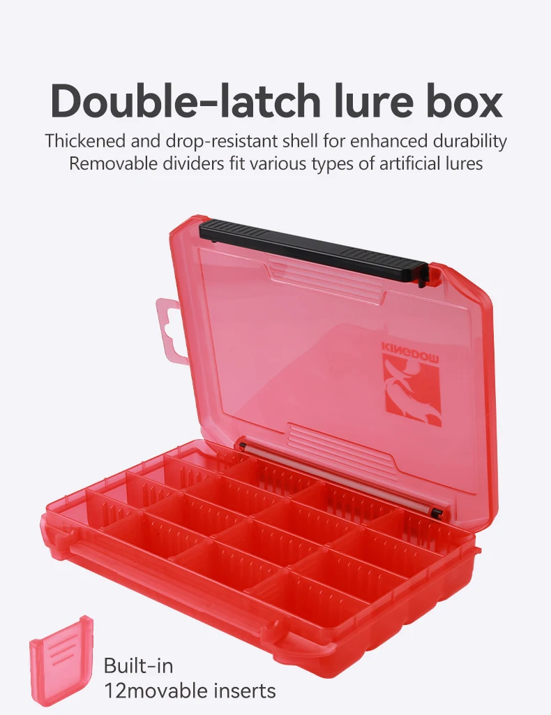 Caja de pesca con doble cierre para accesorios