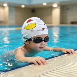 Gorro de natación de silicona elástico impermeable ampliado y seguro