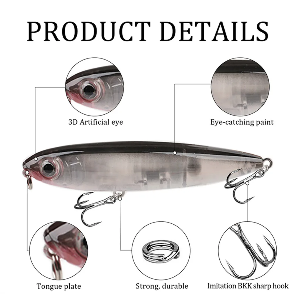 Stickbait Wobbler flotante de cebo artificial tipo lápiz superficie - imagen 4