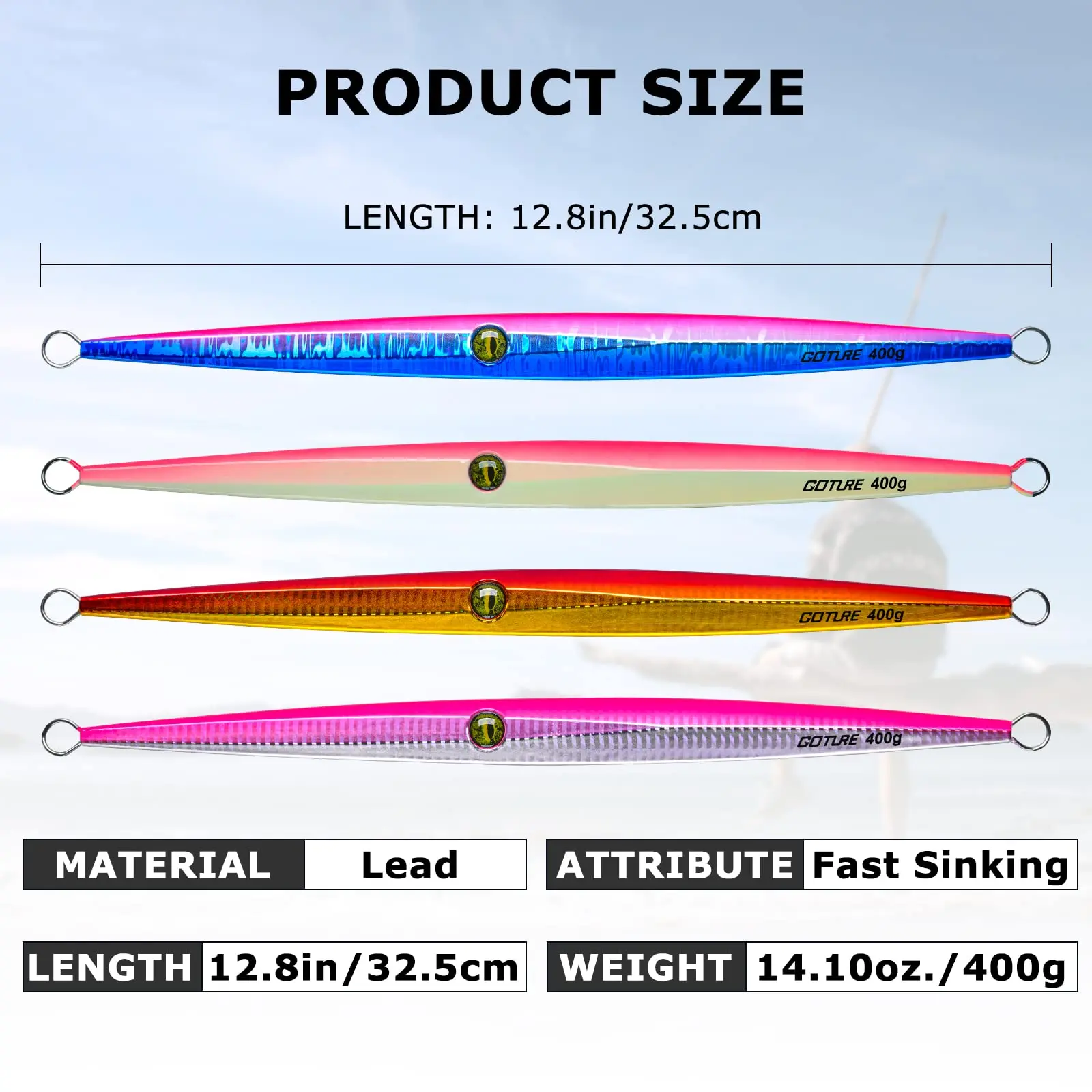 Goture Jig metálico de hundimiento rápido – lápiz para atún - imagen 4