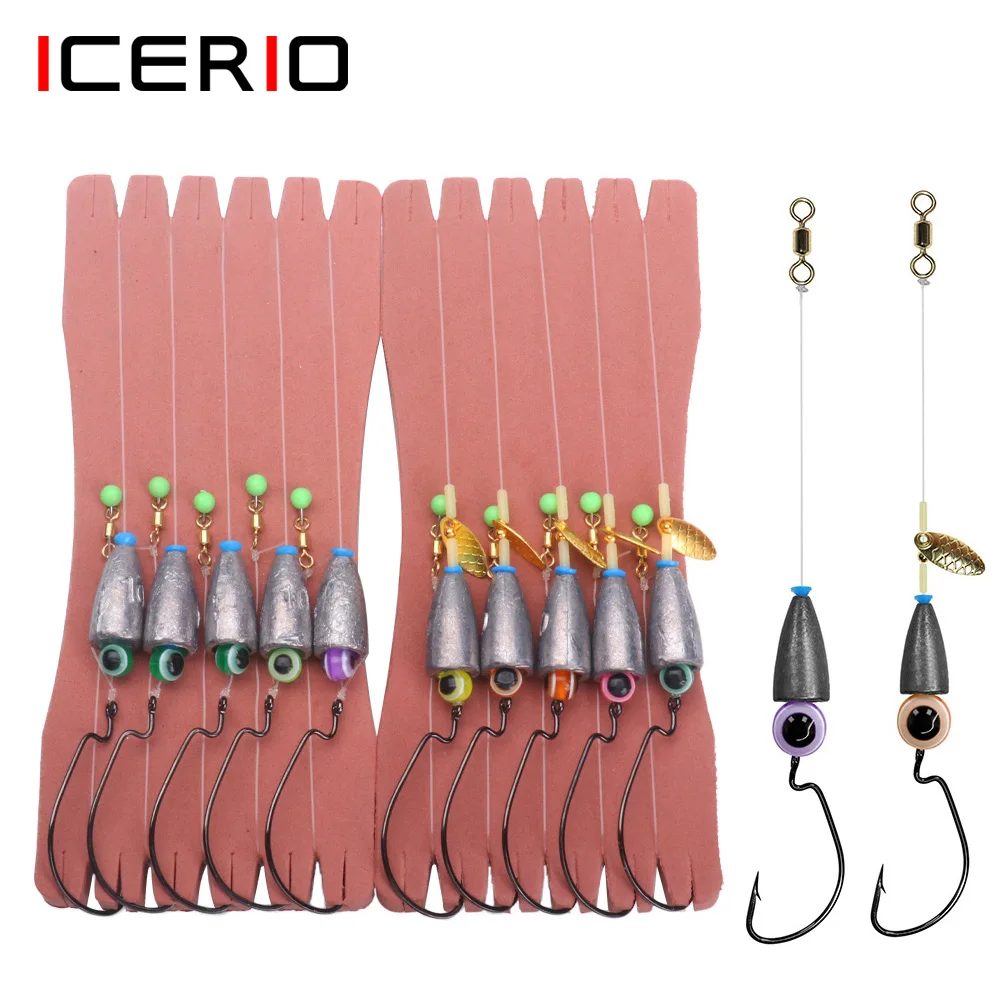 Kit Texas Rig y Carolina Rig ICERIO – Anzuelos para pesca de lubina