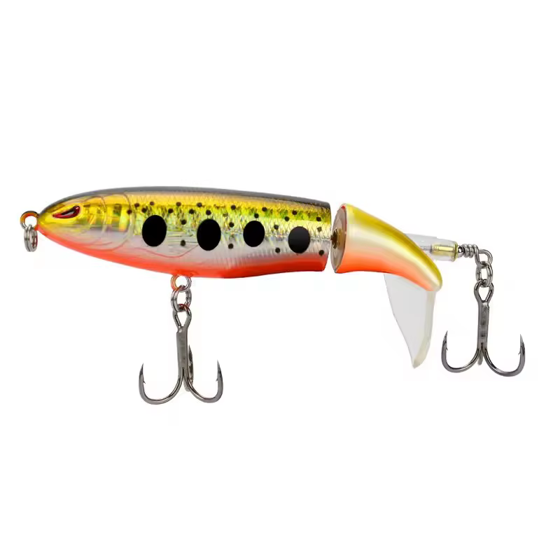 Popper agua superior flotante ojos 3D cola giratoria – Señuelo duro - imagen 5