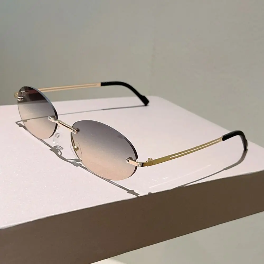 Gafas de sol ovaladas sin montura con lentes degradadas UV400 - imagen 2