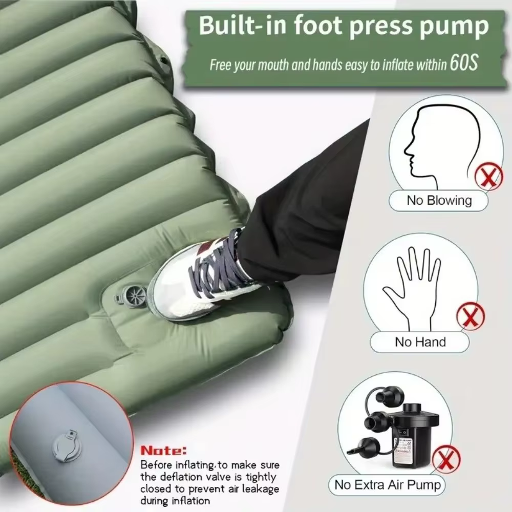 Colchón autoinflable camping 2cm con bomba integrada – ultraligero - imagen 4