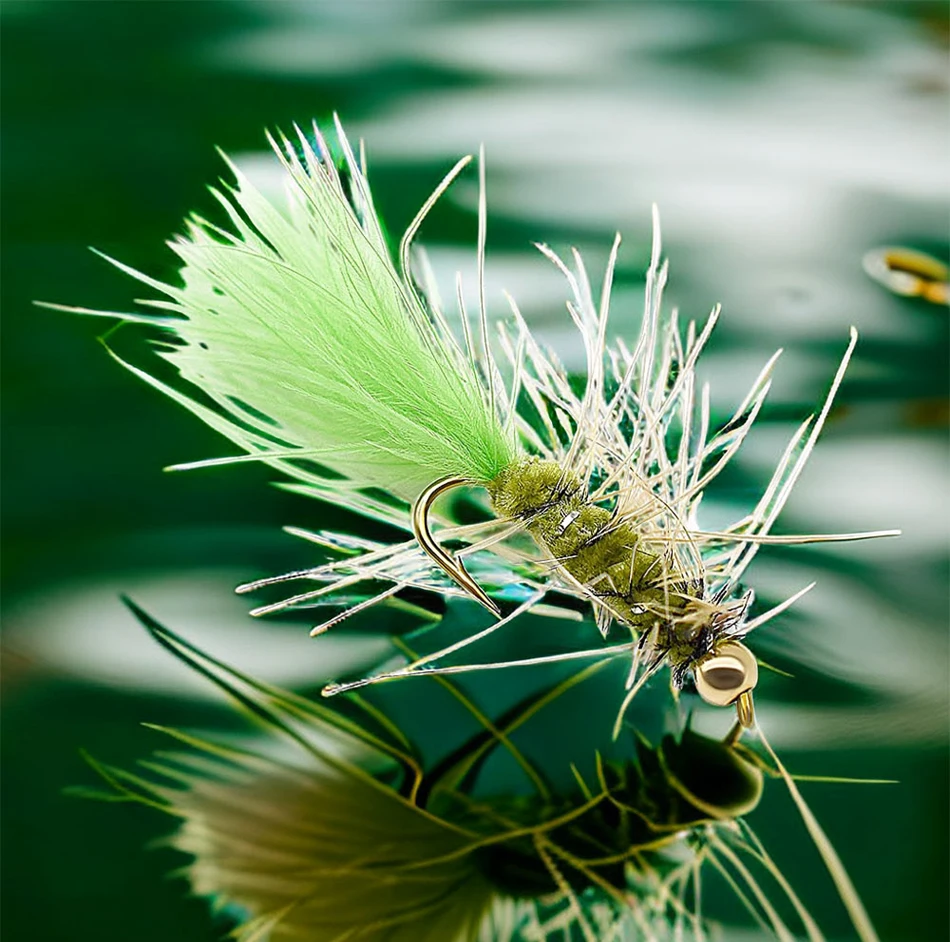 Señuelos MNFT con cabeza dorada para pesca de trucha