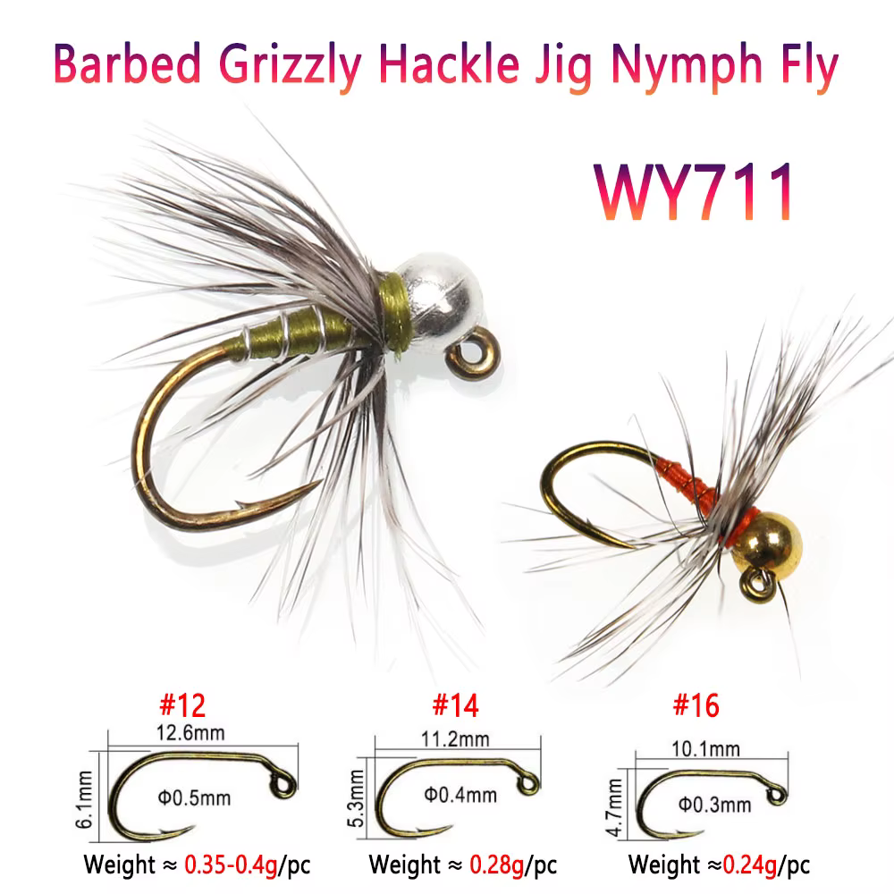 Bimoo Ninfa Jig Head con púas – Hundimiento rápido para trucha - imagen 4