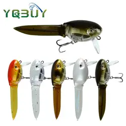 Señuelo Crankbait Tadpole con cola blanda y anzuelo triple