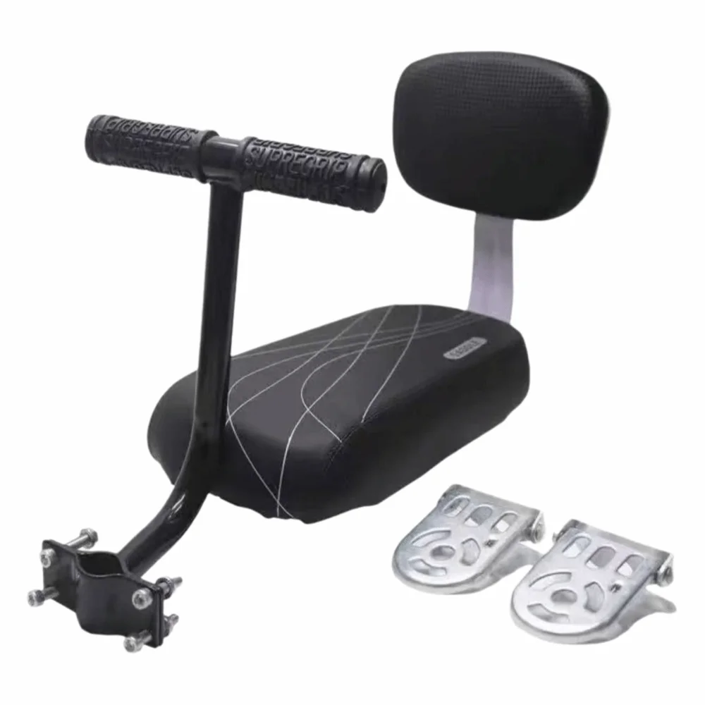 Asiento trasero bicicleta infantil negro con respaldo y reposabrazos - imagen 4