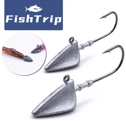 FishTrip Anzuelos Jig Head triangulares para vinilo – Tipo barco