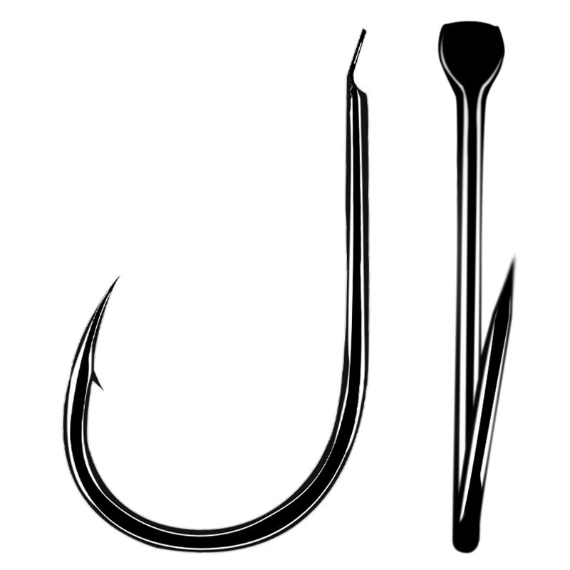 Anzuelo circular de acero al carbono con púas – Cuerpo plano para pesca