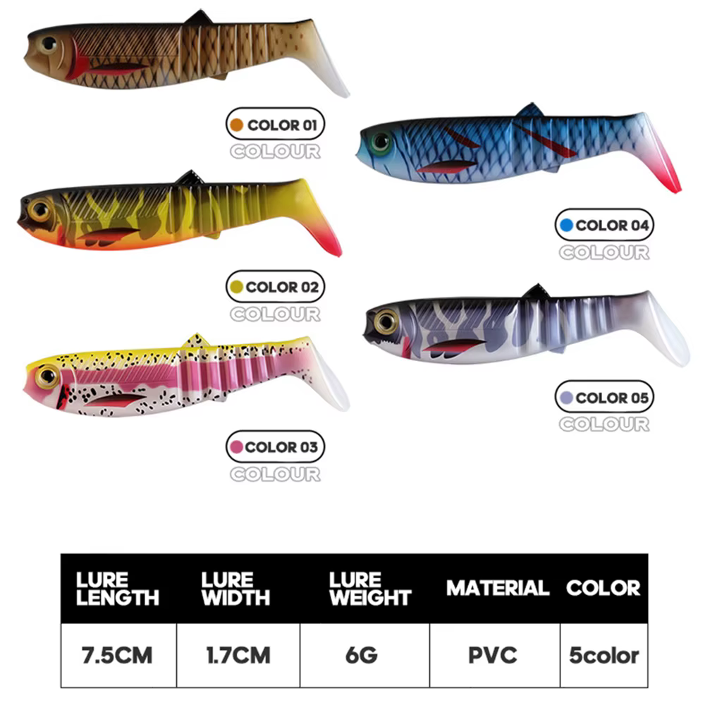 Vinilo swimbait T-Tail tramos múltiples para black bass y trucha - imagen 3