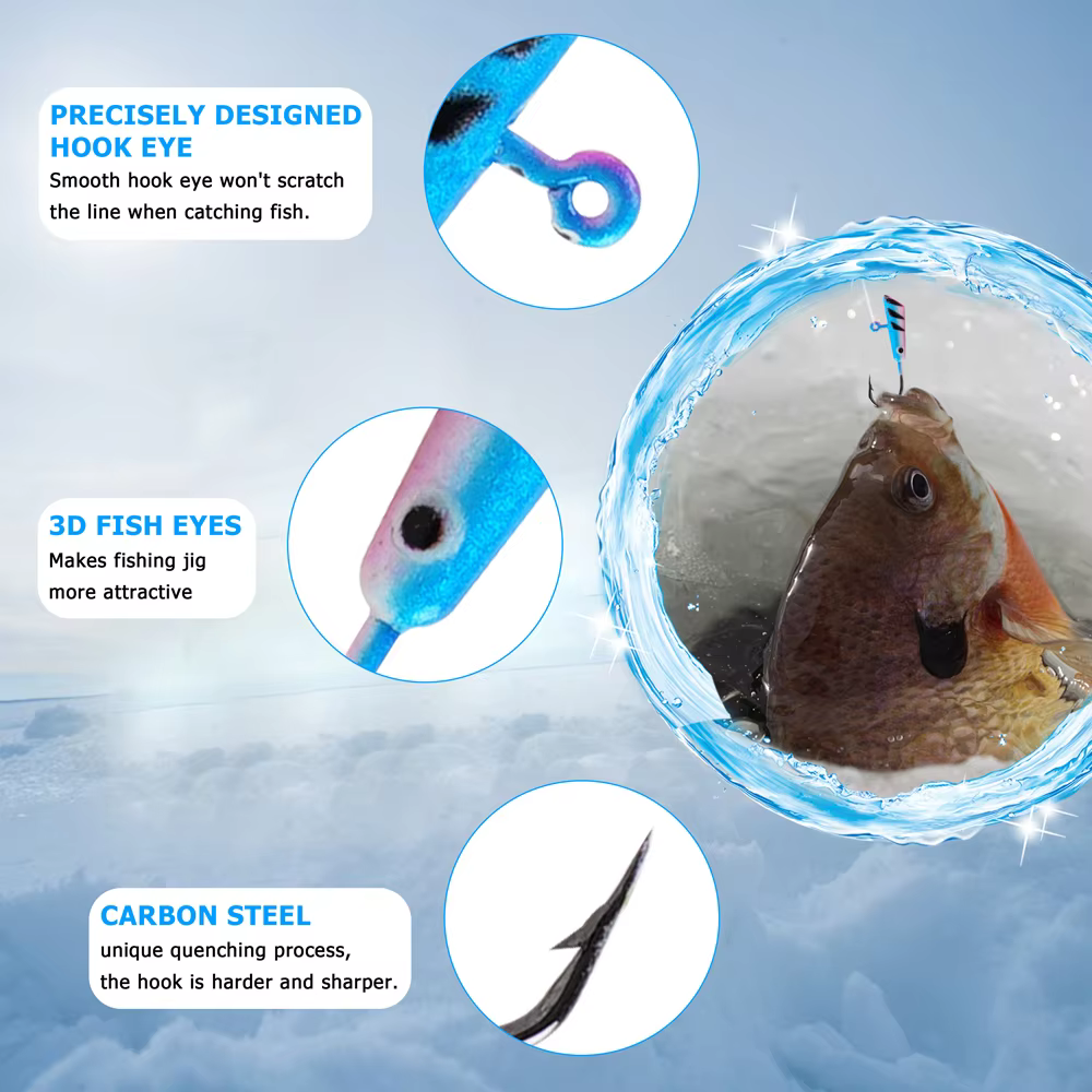 Caña pesca hielo jig head para carpa - imagen 5