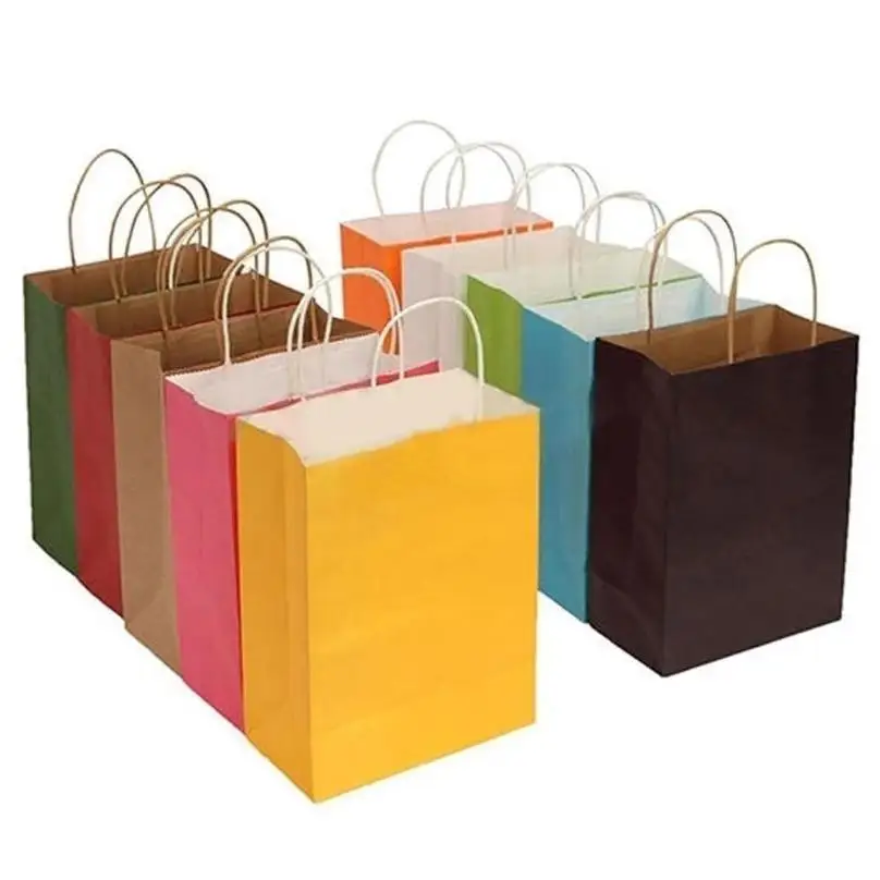 Bolsas de regalo papel kraft con asas para eventos y negocios