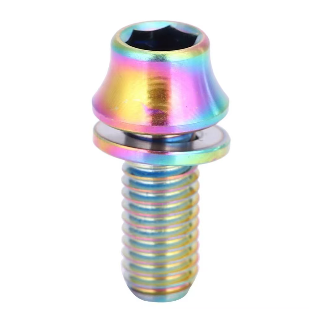 Tornillo Titanio M5x12mm para Portabidones Bicicleta con Arandela - imagen 3
