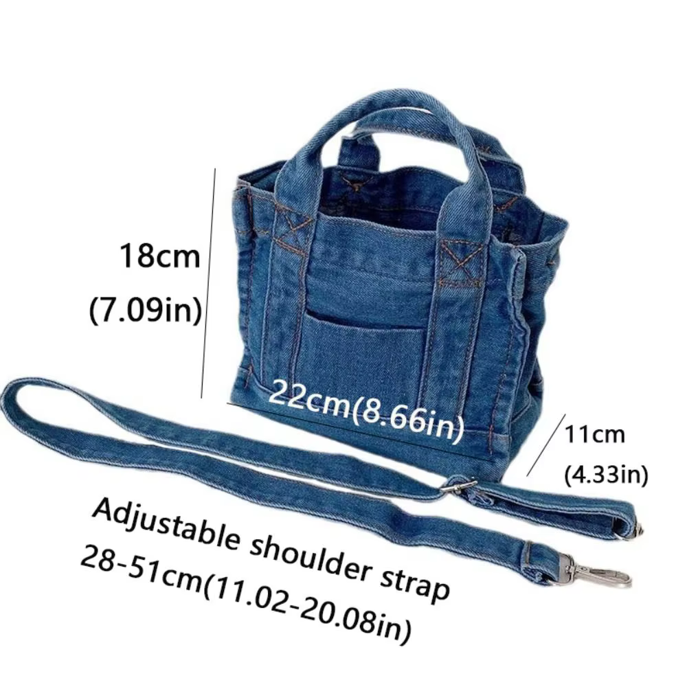 Bolso Bandolera de Lona y Mezclilla Casual para Mujer - imagen 5