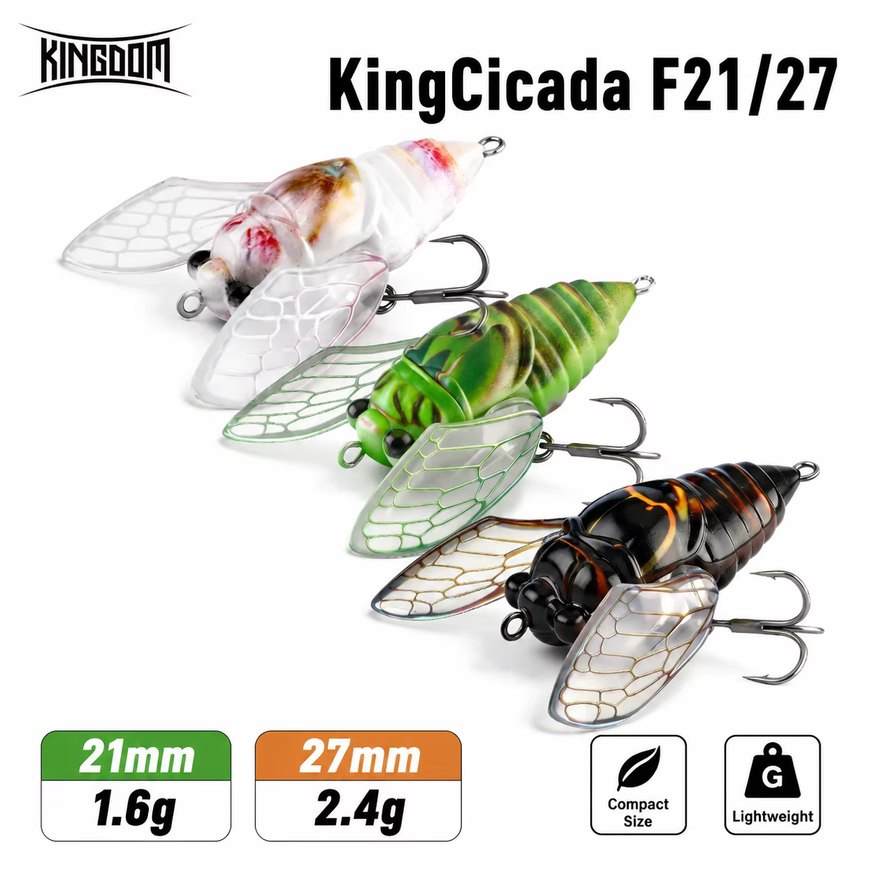 Kingdom Cicada 2026: Señuelo de superficie con alas para agua dulce - imagen 5