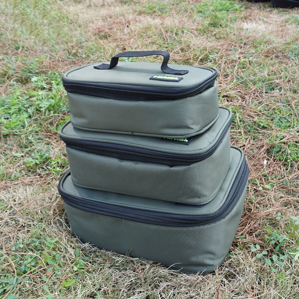 HIRISI Bolsa de pesca Oxford PVC con compartimentos para carretes y señuelos - imagen 5