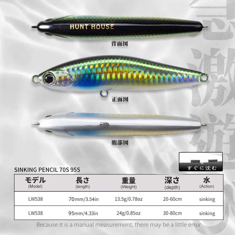 Hunthouse Wobbler Stickbait para lucio: se hunde en agua salada - imagen 2