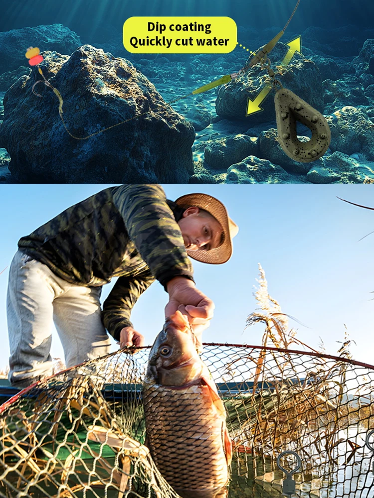 Plomos de pesca distribuidos sobre superficie
