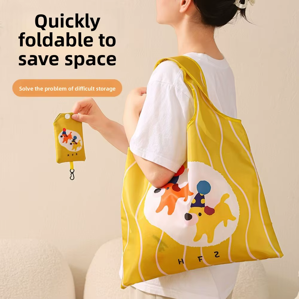 Bolsa de compra plegable reutilizable con diseño divertido