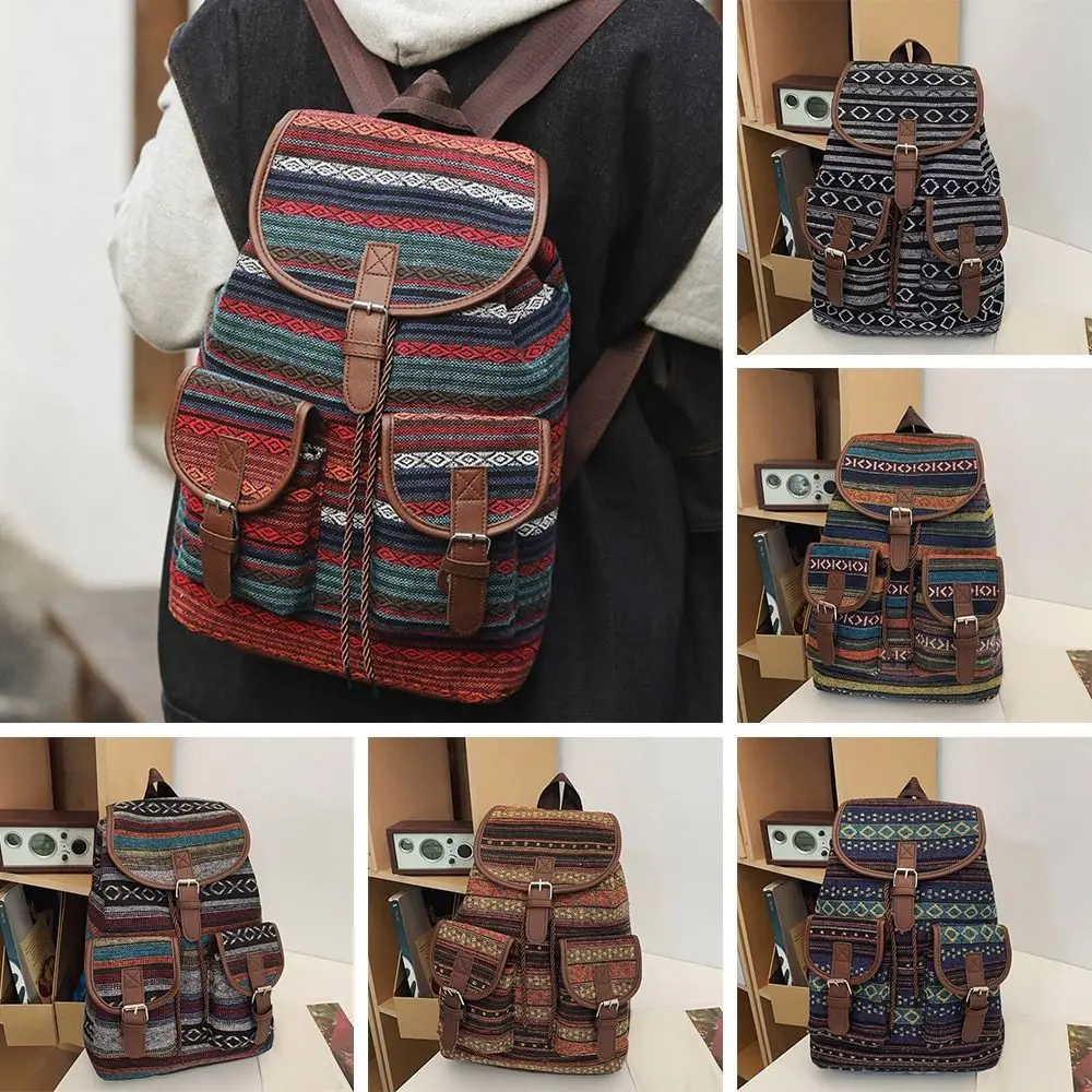 Mochila escolar a cuadros con cordón, gran capacidad y correa ajustable - imagen 3