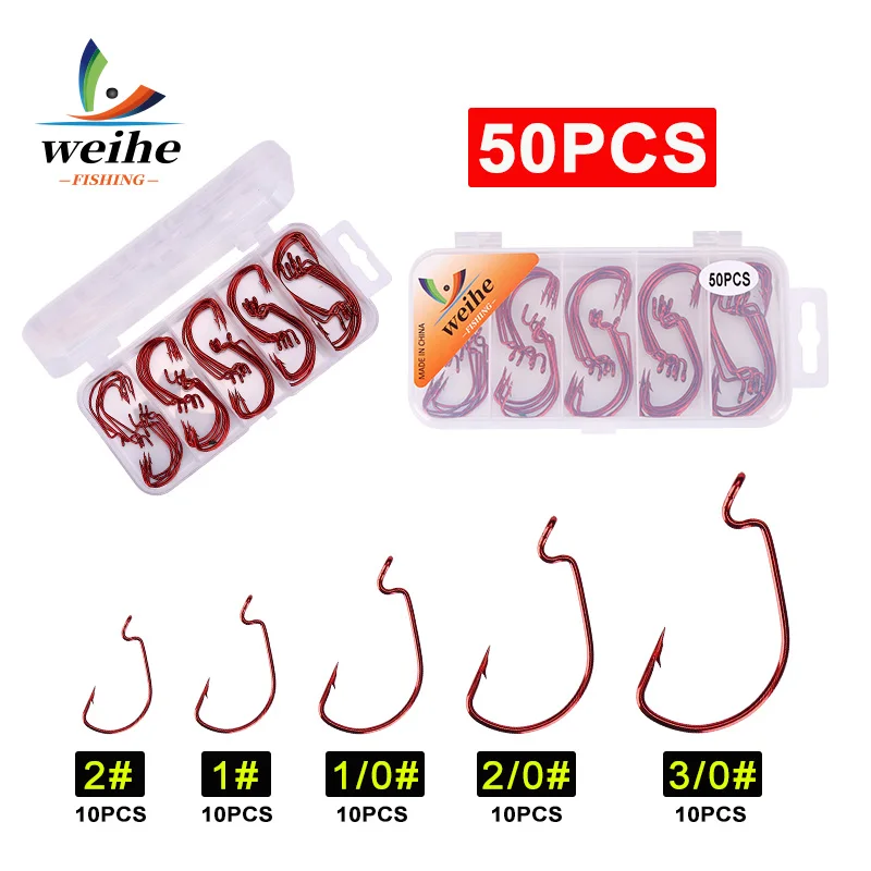 Juego de anzuelos de manivela WEIHE 50 unidades