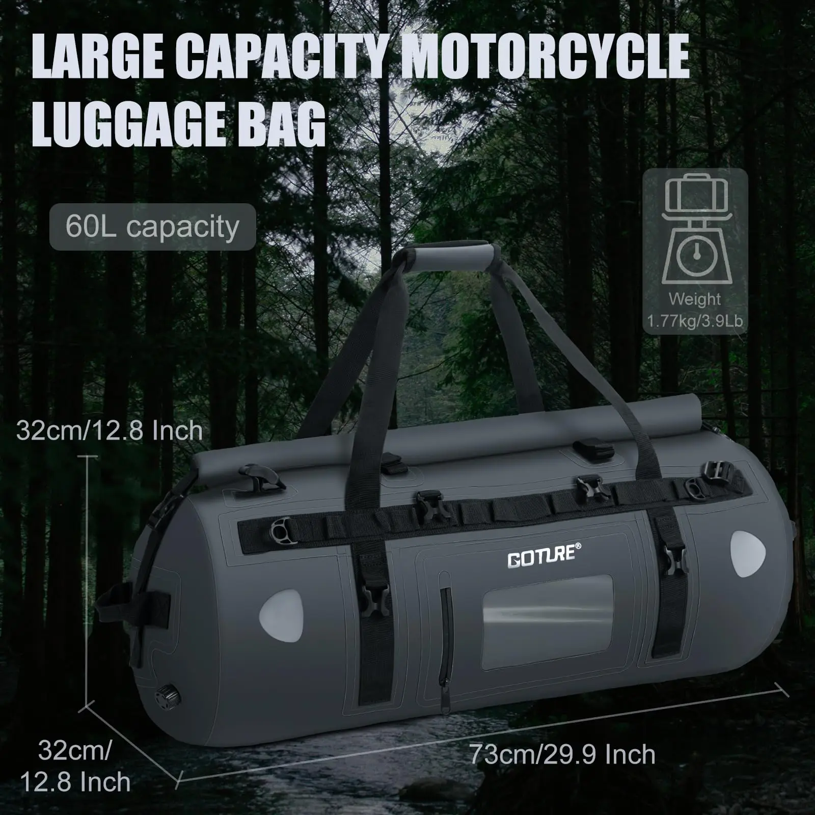 Bolsa de sillín impermeable Goture MOLLE para asiento trasero
