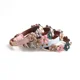 Collar ajustable de piel sintética con cadena y flores de pedrería